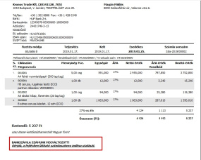 HTML megjegyzés bizonylaton 2
