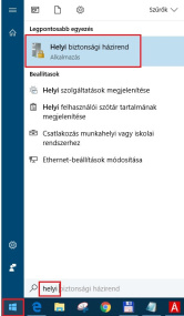 Helyi házirend beállítása - 1