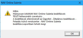 Hiba 2 - hibaüzenet felugró ablakban